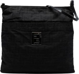 Fendi Pre-owned Cross Body Bags, female, Black, Size: ONE SIZE Pre-owned Canvas Shoulder Bag