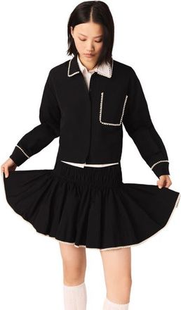 Maje Beaded taffeta skirt in Black at Nordstrom, Size 40 Eu