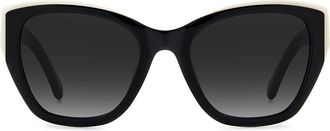 Kate Spade New York yolanda 51mm polarized gradient cat eye sunglasses in Black /Grey Shaded at Nordstrom