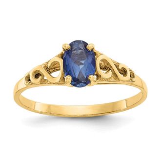 Diamond2Deal 14k Yellow Gold Sapphire Spinel Ring