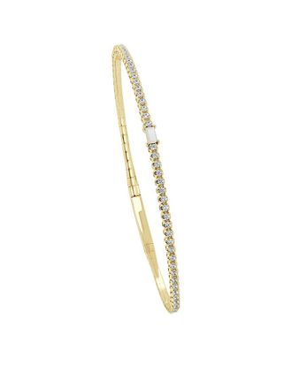 Sabrina Designs 14K 0.44 Ct. Tw. Diamond & Pearl Flexible Bangle Bracelet