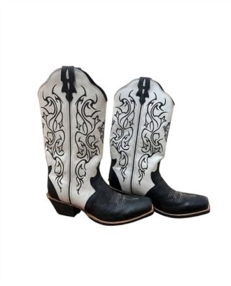 Twisted X Boots Womens Steppin Out Western Boots In Black/white