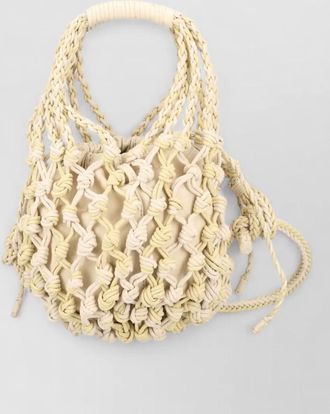 Alysi beach bag knotted top handle woven