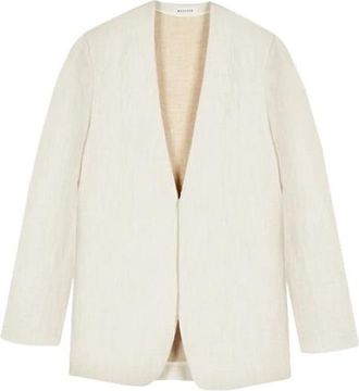 Masscob Elegante Witte Blazer - Dames - Blazers - Wit - L - Katoen - Jassen
