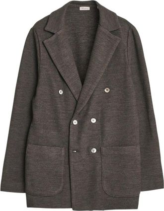 Stenstr&ouml;ms Gebreide Double-Breasted Blazer - Heren - Blazers - Bruin - M - Wol - Jassen