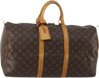 Louis Vuitton Pre-owned Boston Bag - Dames - Vintage Weekendtas - Bruin - ONE Size - Leer - Vintage