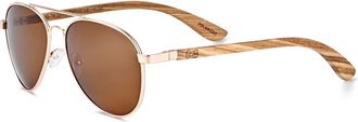 Earth Wood Sayulita Polarized Sunglasses in Zebra/brown at Nordstrom