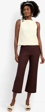 Trina Turk Port Sleeveless Structured Woven Tank Top in Bonita Beige at Nordstrom, Size 14