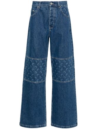 Marine Serre Jeans a gamba ampia Regenerated - Blu
