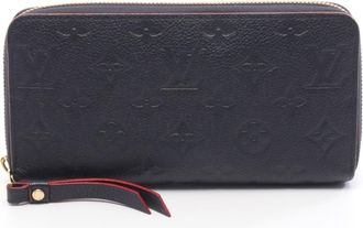 Louis Vuitton Marine Rouge Navy Red Color Monogram Empreinte Long Wallet (Bi-Fold) (Pre-Owned)