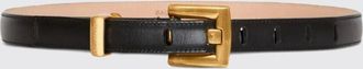 Balmain Cintura sottile Anthem in pelle di vitello con fibbia monogram