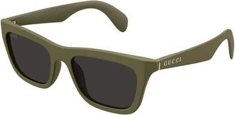 Gucci Rechthoekige Zonnebril - Heren - Zonnebrillen - Groen - 53 MM - Accessoires