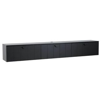 Oviala Mueble de TV de pared moderno de 200 cm en negro
