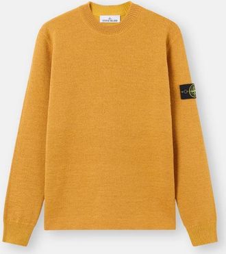 Stone Island Crewneck Knitwear In Rws Wool And Organic Cotton