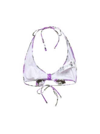 Chlo&eacute; Womens Bikini Top Rose Print White-Purple Polyamide Swimwear White/purple Sea Clothing