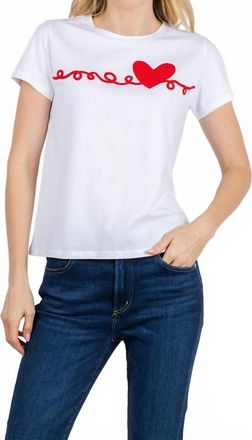 Elliott Lauren Heart Embroidered Top In White