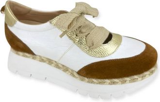 Jose Saenz Womens Carlota Jute Sneaker In White Chestnut