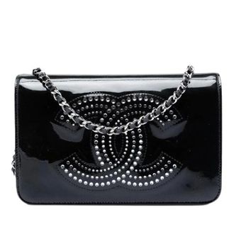 Chanel Pre-owned Wallet on Chain - Dames - Pre-owned - Zwart - Maat: ONE Size Leer