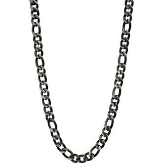 Ed Hardy Mens Black Stainless Steel Figaro Chain Necklace at Nordstrom Rack