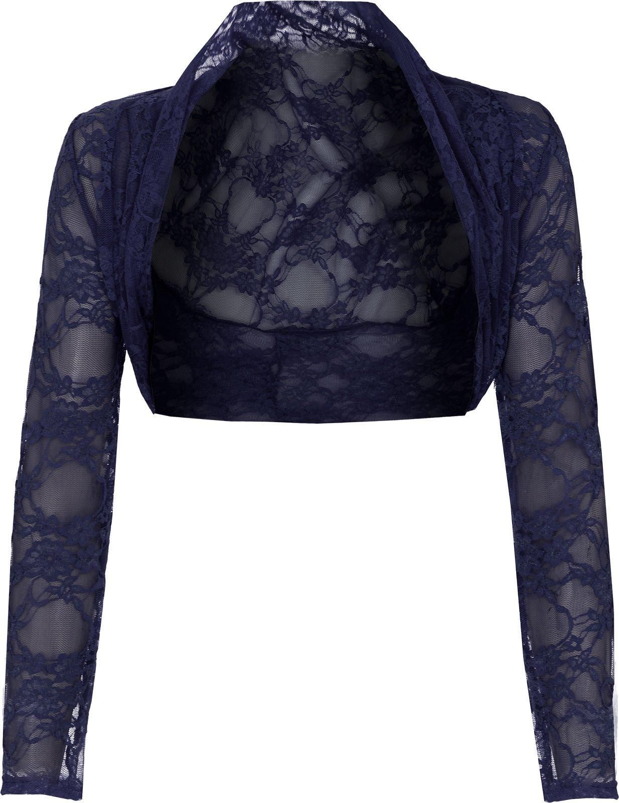 Elegant Jacket For Evening Dress Lace Bolero Cardigan Navy ZEE FASHION  Paramount Long Sleeve Cropped Lace