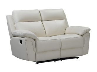 Vente-Unique Sof&aacute; de 2 plazas relax de piel de b&uacute;falo PAKITA - Marfil