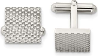 Diamond2Deal Stainless Steel Polished and Textured Cufflinks