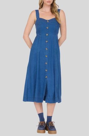 Blu Pepper Button Front Chambray Midi Dress at Nordstrom Rack, Size Medium