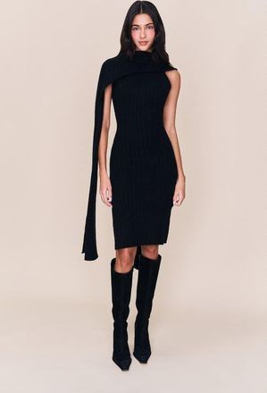 Guizio Hooded Knit Dress in Black at Nordstrom, Size Xx-Small