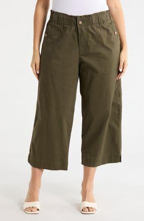 Democracy Button Pocket Crop Wide Leg Pants in Caper at Nordstrom Rack, Size 18W