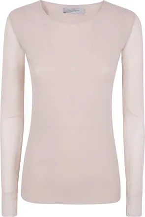 D.exterior D. EXTERIOR Sweater Round Neck Tulle