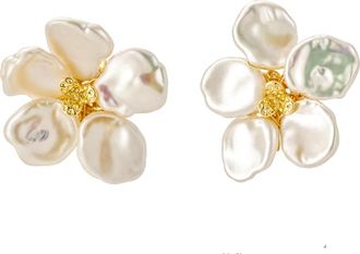 Untamed Petals Elodie Baroque Stud Earrings in Gold at Nordstrom