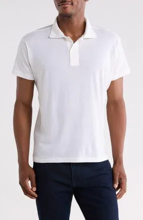 Buck Mason Cool Cotton & Cashmere Blend Knit Polo in White at Nordstrom Rack, Size Small