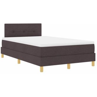 vidaXL Box Spring Bed with Mattress Dark Brown 120 x 190 cm Fabric vidaXL