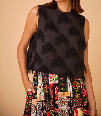 Hunter Bell Manning Top In Black Fringe