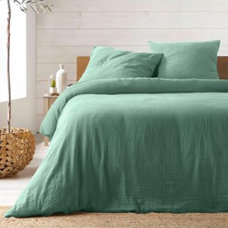 Douceur d'Int&eacute;rieur Douceur-dinterieur Juego De Cama De Algod&oacute;n Color Salvia Elegante