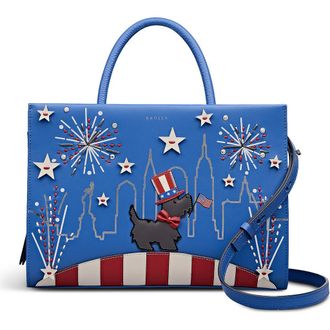 Radley London Fireworks And Stripes Medium Ziptop Satchel Bag in Cobalt at Nordstrom