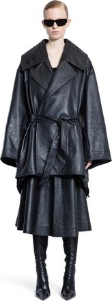 Balenciaga High-Collar Leather Jacket