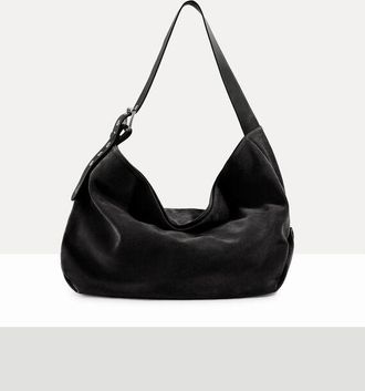 Vivienne Westwood Maxime Large Shoulder Bag Suede Black