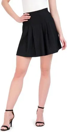 Ookie & Lala Pleated Tweed Knit Miniskirt in Black at Nordstrom Rack, Size X-Large
