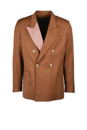 TREDICI D13 Brown Polyester/Viscose Blend Jacket