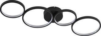Lindby L&aacute;mpara De Techo Led evengeline En Negro Aluminio - Lindby