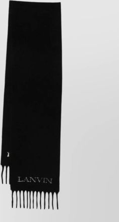 Lanvin scarf nylon blend silk fringe detail