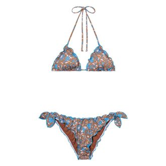 MC2 Saint Barth Sarius Frou Frou Triangle Bikini - female - MC2 Saint Barth - Bikinis - Multicolor - L - Swimwear