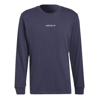 adidas Original Long Sleeve Graphic Tee Asia Sizing Navy Blue HN0390