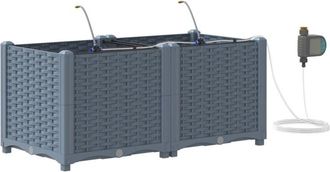 vidaXL Garden Planters Light grey 80 x 40 x 37.5 cm Steel Vidaxl