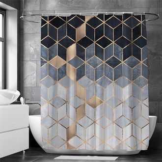 OEM Cortina De Ducha Impermeable Con Estampado De M&aacute;rmol - Aspecto Lujoso, Excelente Resistencia Al Agua, F&aacute;cil De Instalar 180200cm-gris