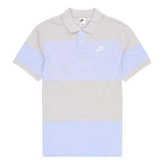 Nike Mens Nike Sportswear Sport Essential Logo Colorblock Casual Short Sleeve Light Sea Blue Polo Shirt DM6951-097