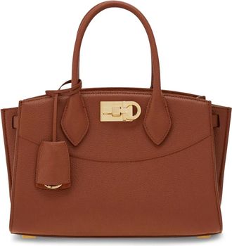 Ferragamo St Soft S Nw Top Handle - Dames - Handtassen - Bruin - ONE Size - Leer - Tassen