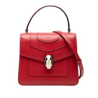 Bulgari Pre-owned Serpenti Satchel - Dames - Pre-owned - Rood - Maat: ONE Size Leer