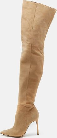Gianvito Rossi Beige Suede Over The Knee Boots